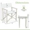 Off White Wooden Foldable Outdoor Chair with Comfortable Backrest and Armrests